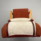 Scandinavian Beech Reclining Armchair, Sweden, 1950s