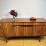 Mid-Century Retro Vintage Teak & Zebrano Wood Sideboard by Elliots of Newbu