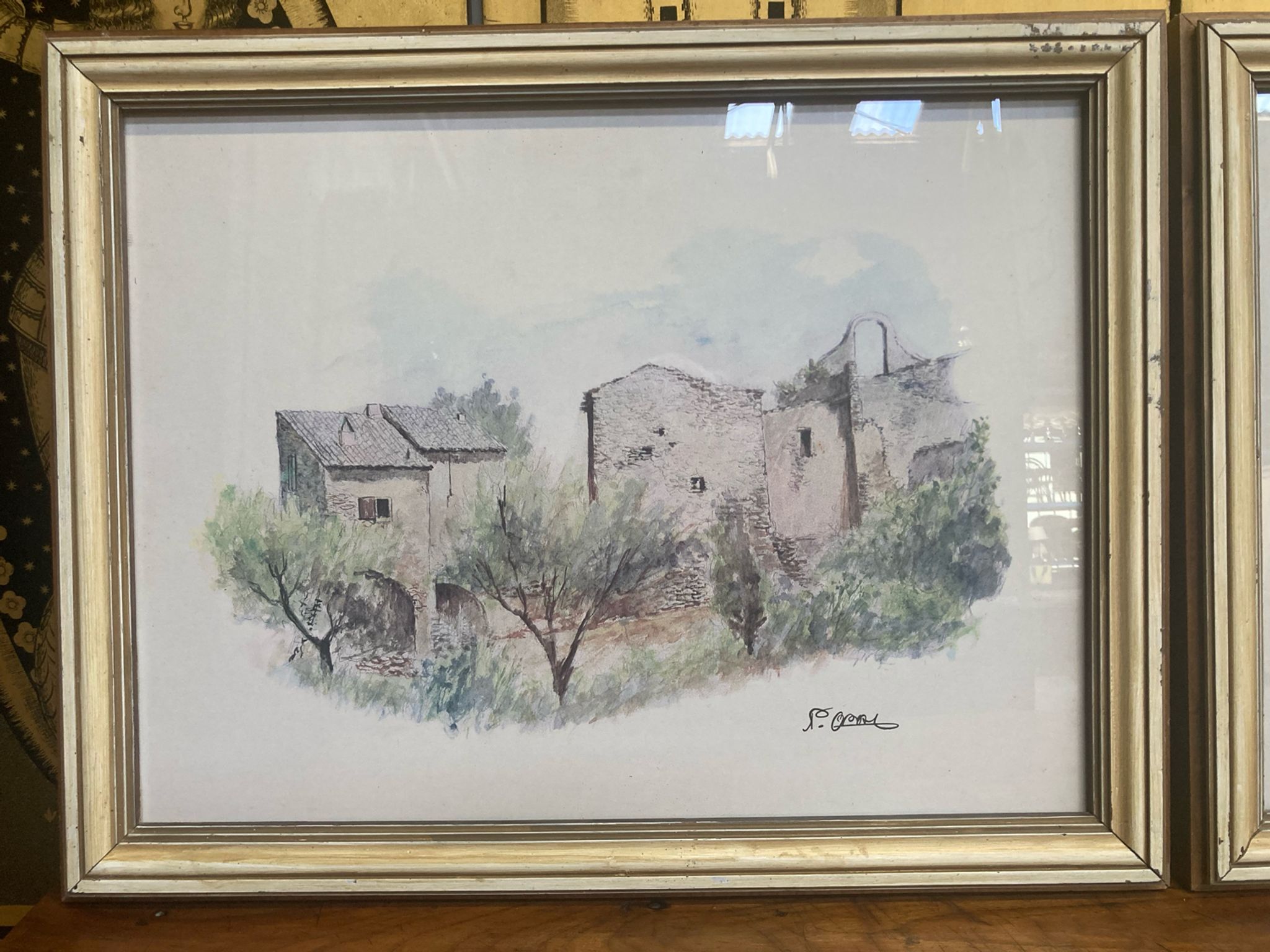 Pair of watercolors signed P OPal
