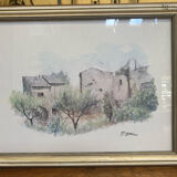 Pair of watercolors signed P OPal
