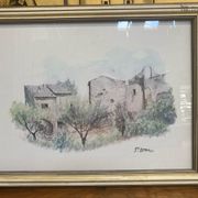 Pair of watercolors signed P OPal