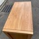 Glass-fronted Scandinavian oak sideboard from the 1980s.