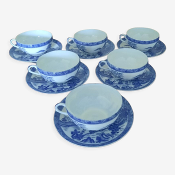 Set of six porcelain cups