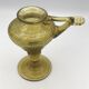 Yellow bubble hand blown glass oil lamp biot glassworks