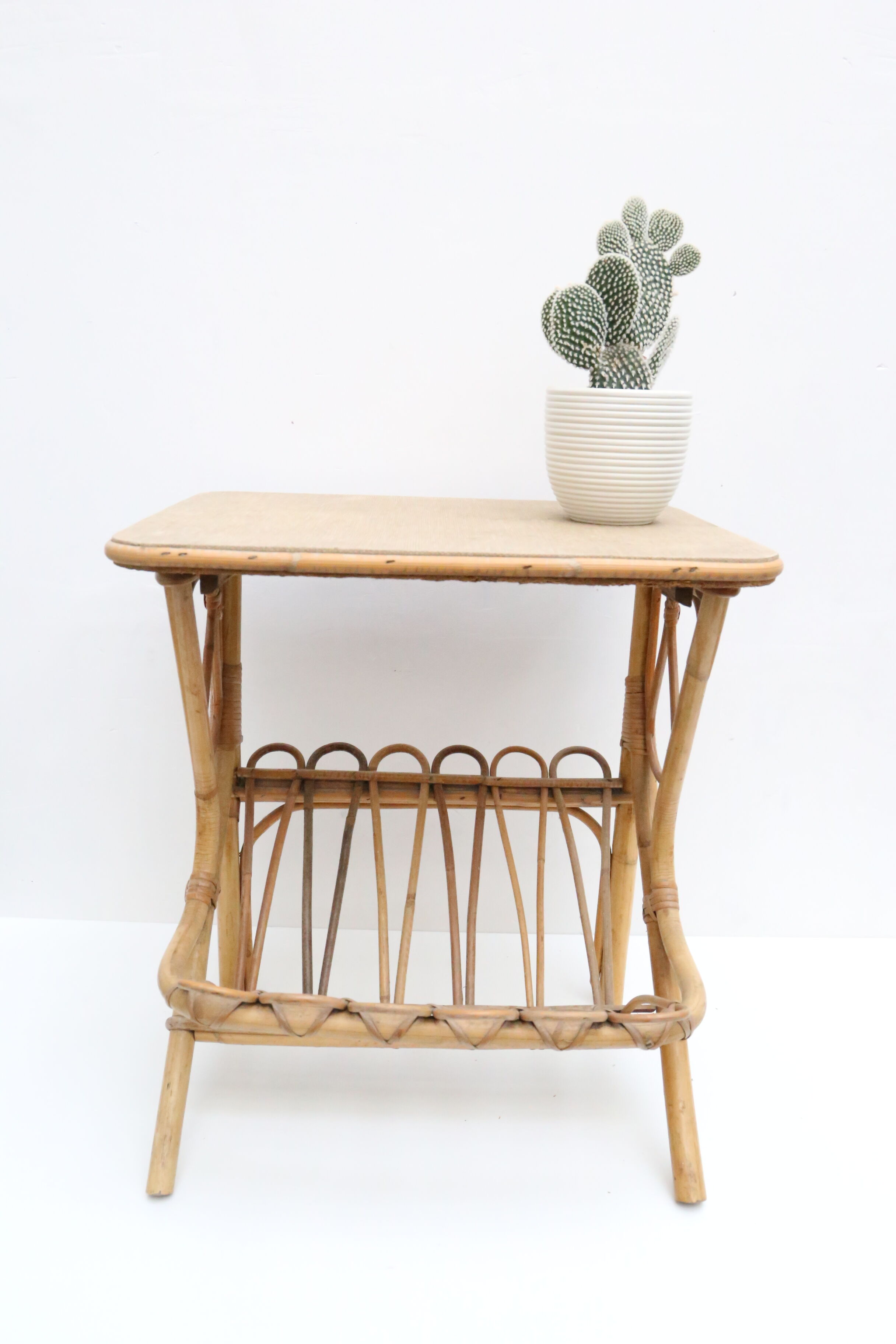 Side table in rattan
