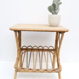 Side table in rattan