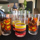 4 vintage pop style water glasses
