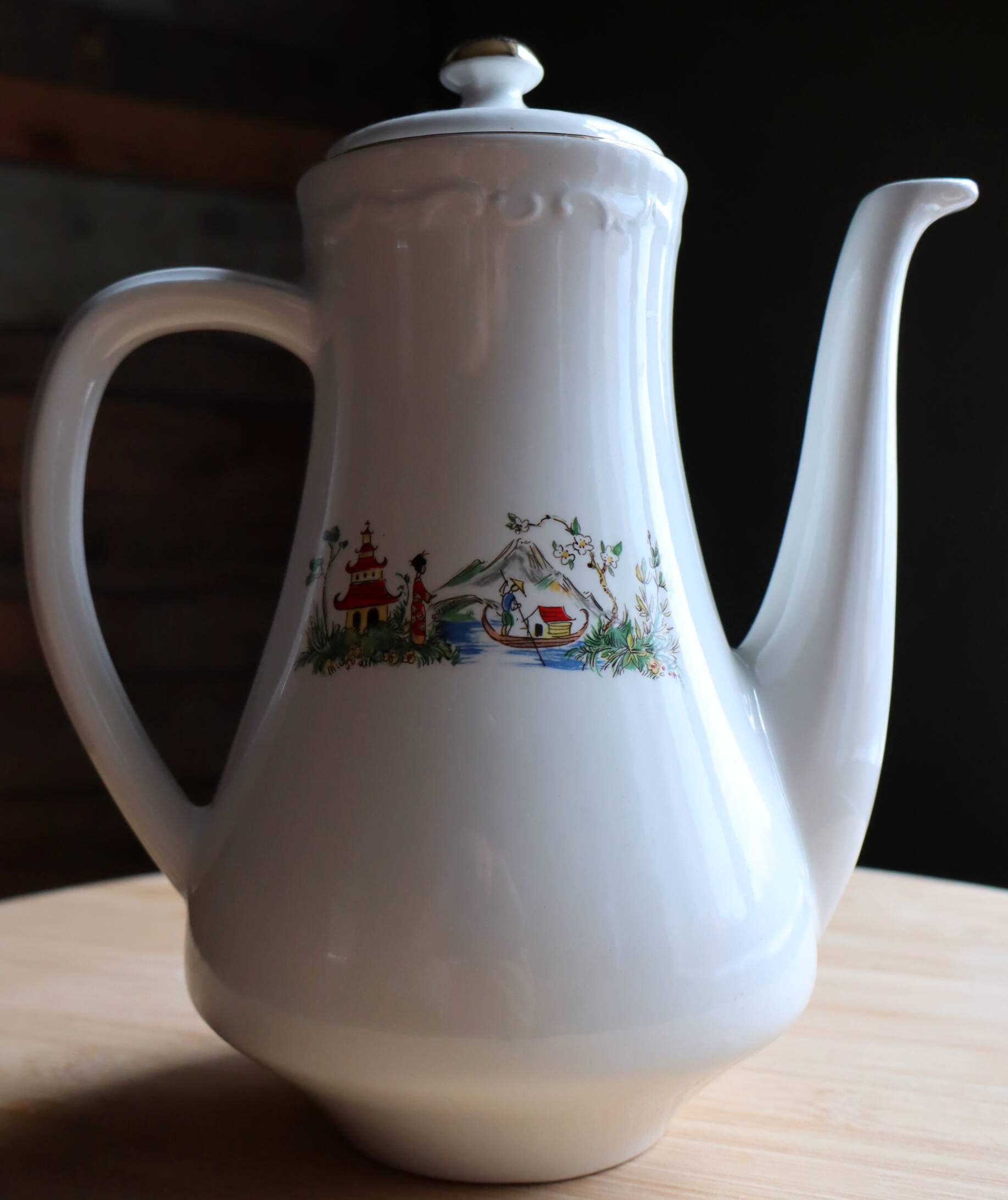 Grande cafetière / théière ancienne "Sens" - Digoin & Sarreguemines