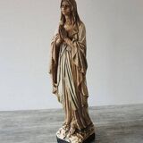 Large & Old Virgin in Plaster Signed Pieraccini