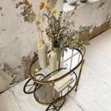 Cart serves brass bar