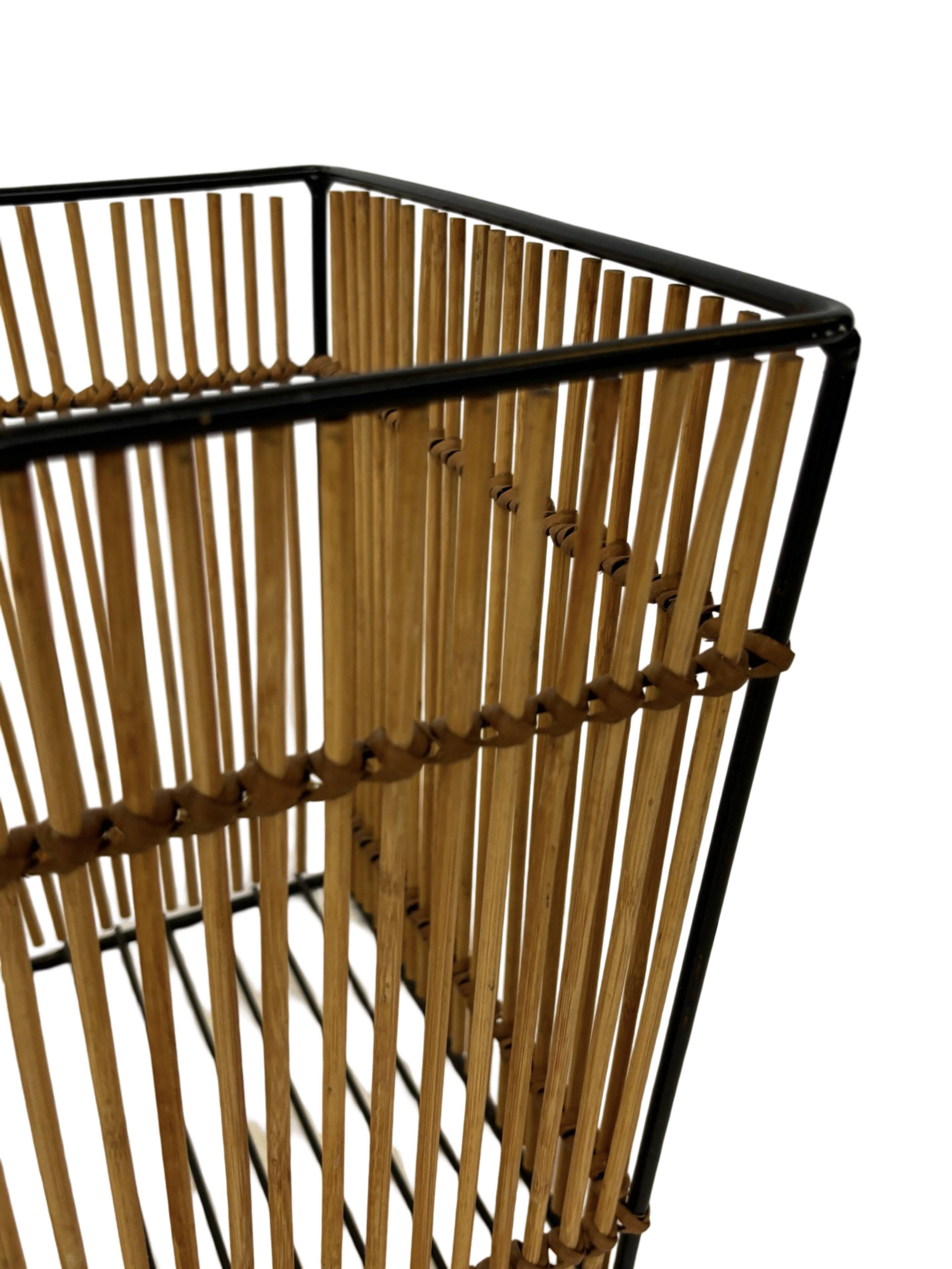 Vintage Rohe Noordwolde rattan basket by Dirk van Sliedrecht 60's Design