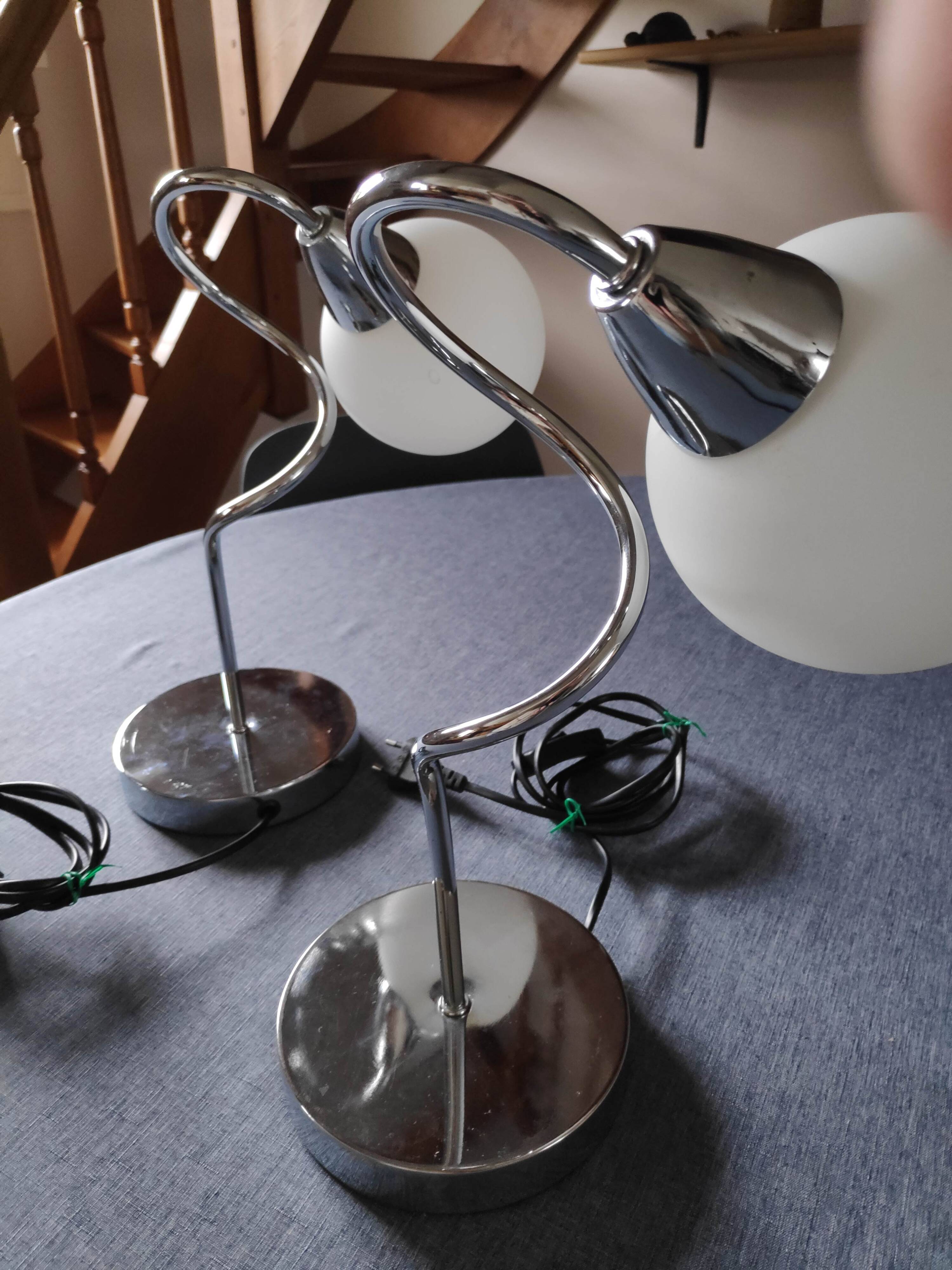 Pair of spiral lamps