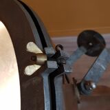 Old brass boat headlight with Holophane interior glass