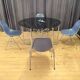 Set of four DSS chairs, fiberglass, designed by Charles and Ray Eames, Herm