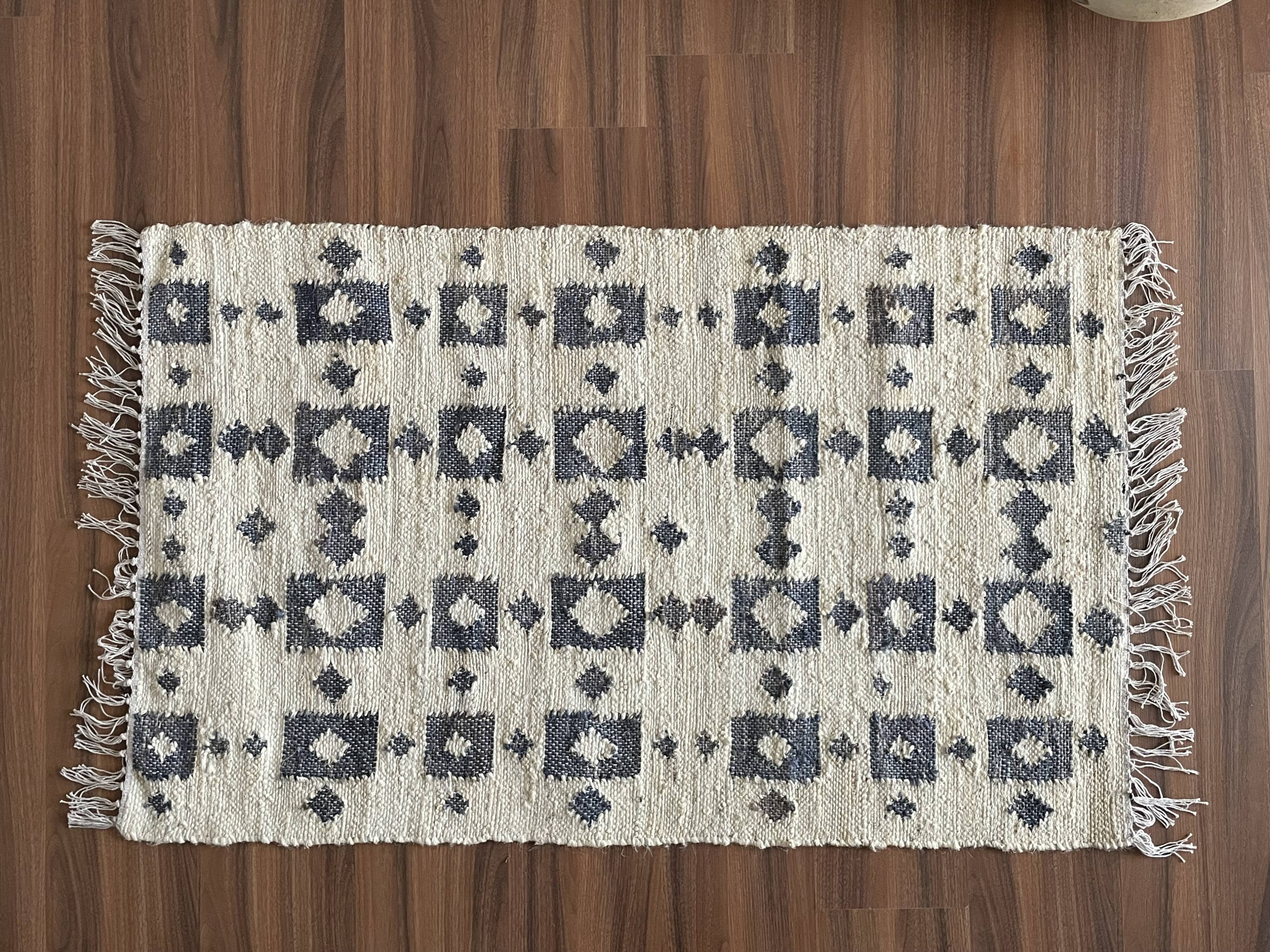 2.5x4ft-hemp\cotton handmade kilim rug,area, floor,dinning area,custom rugs\carpet