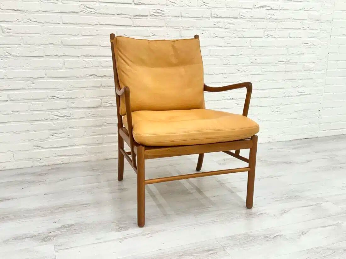 Set of 2 vintage Ole Wanscher chairs | Colonial chair | Leather