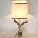 Pair of nickel eagle table lamps by Loevsky and Loevsky, 1970s