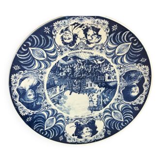 Delft Chemkefa blue shade earthenware dish decoration in full 14 July 1789-1989