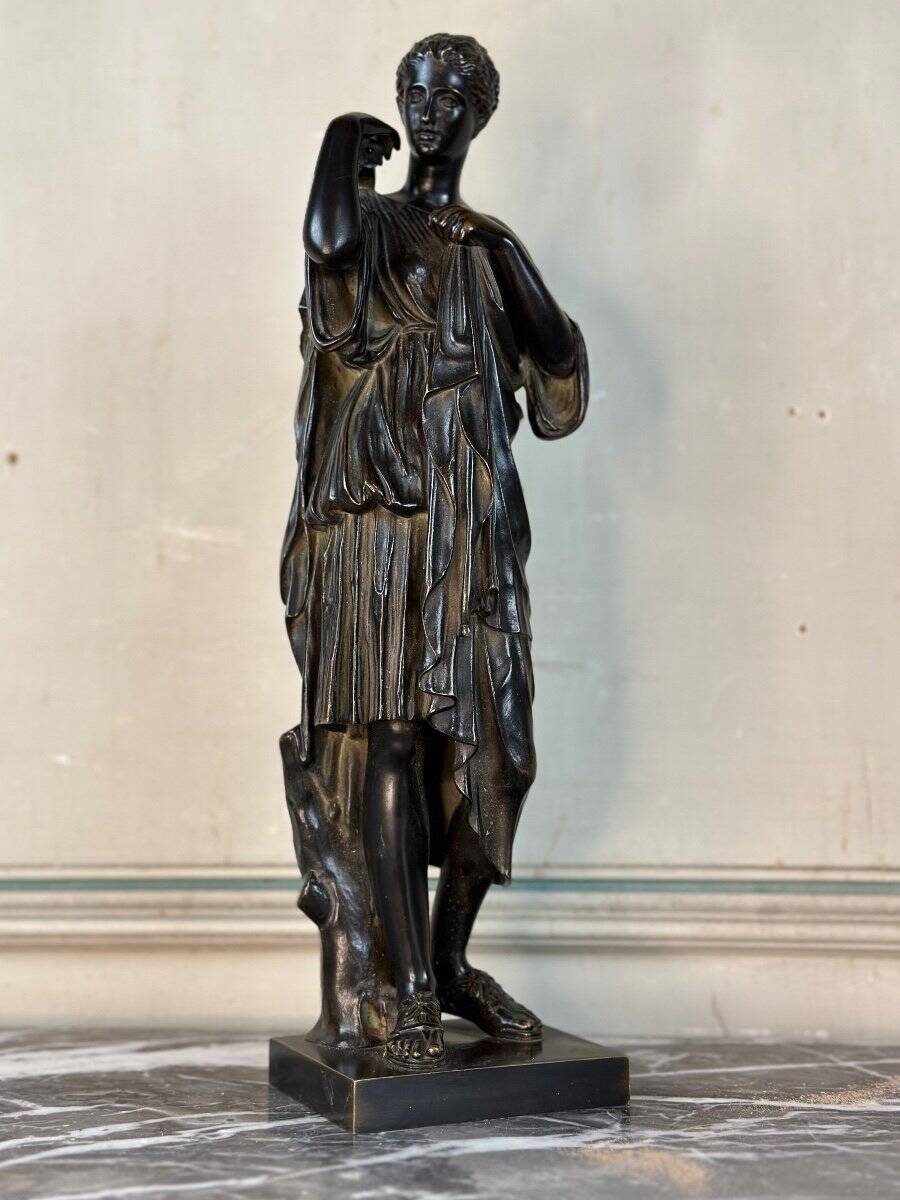 Diane de Gabies, black patinated bronze after the antique