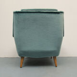 1950s clubchair in blue velour