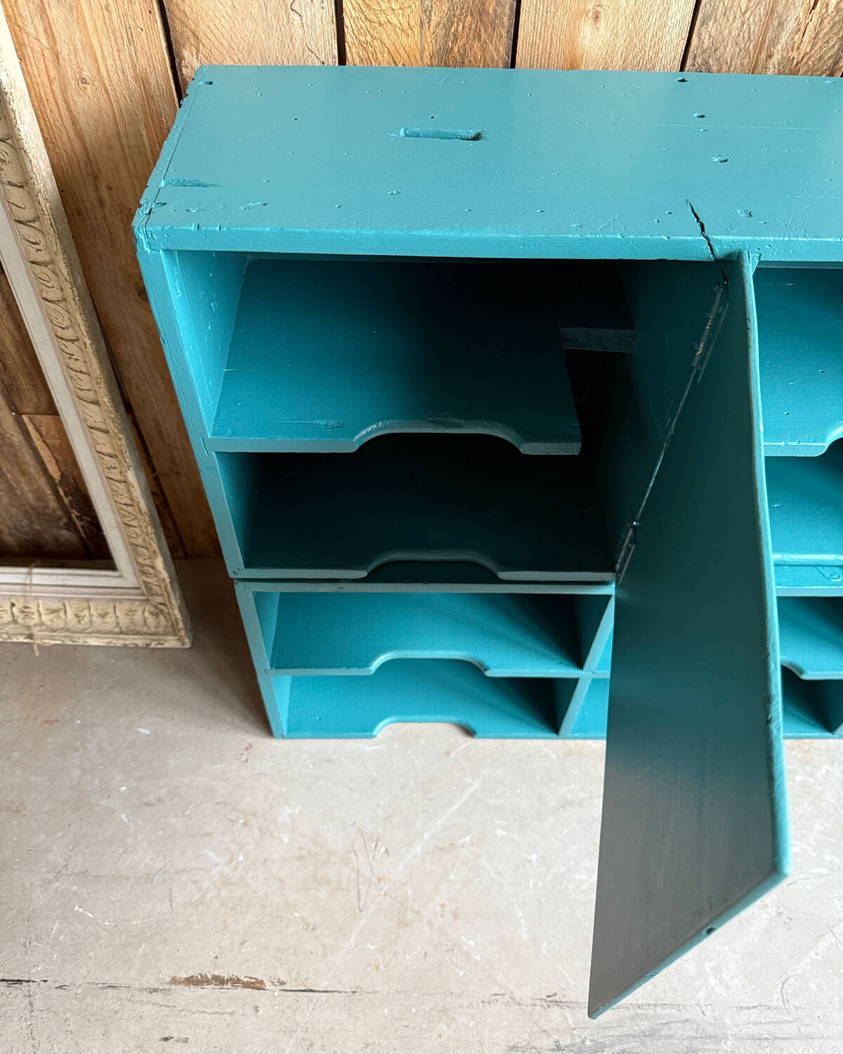 Large vintage wooden mail sorter (refurbished)