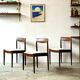 Chaises en teck, 3 pièces, Lübke, Allemagne, années 1960, vintage, milieu du siècle