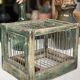 Cage à oiseaux en bois et acier