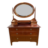 Edwardian Brocante Vintage Mahogany Dressing Table with Inlay 1900-1910