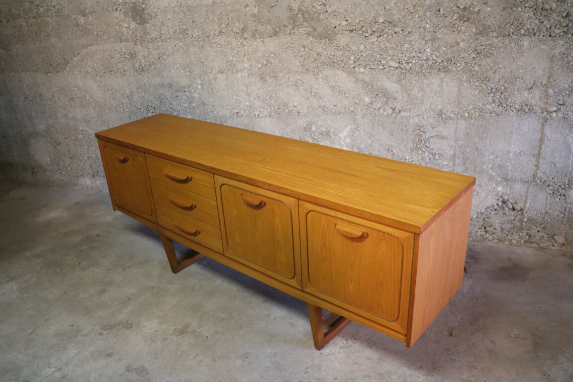 Enfilade scandinave en bois blond 1960