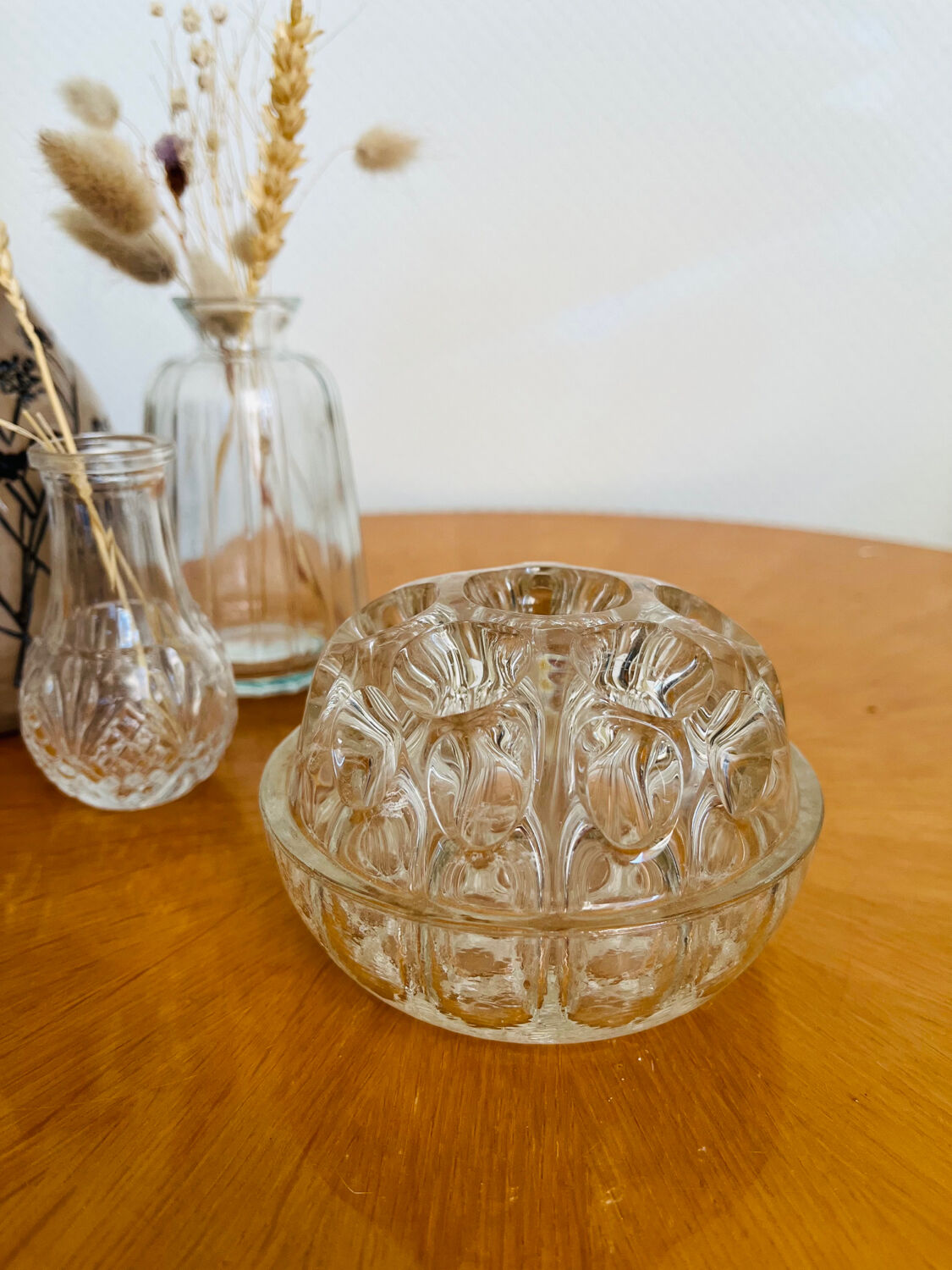 Antique glass flower pick