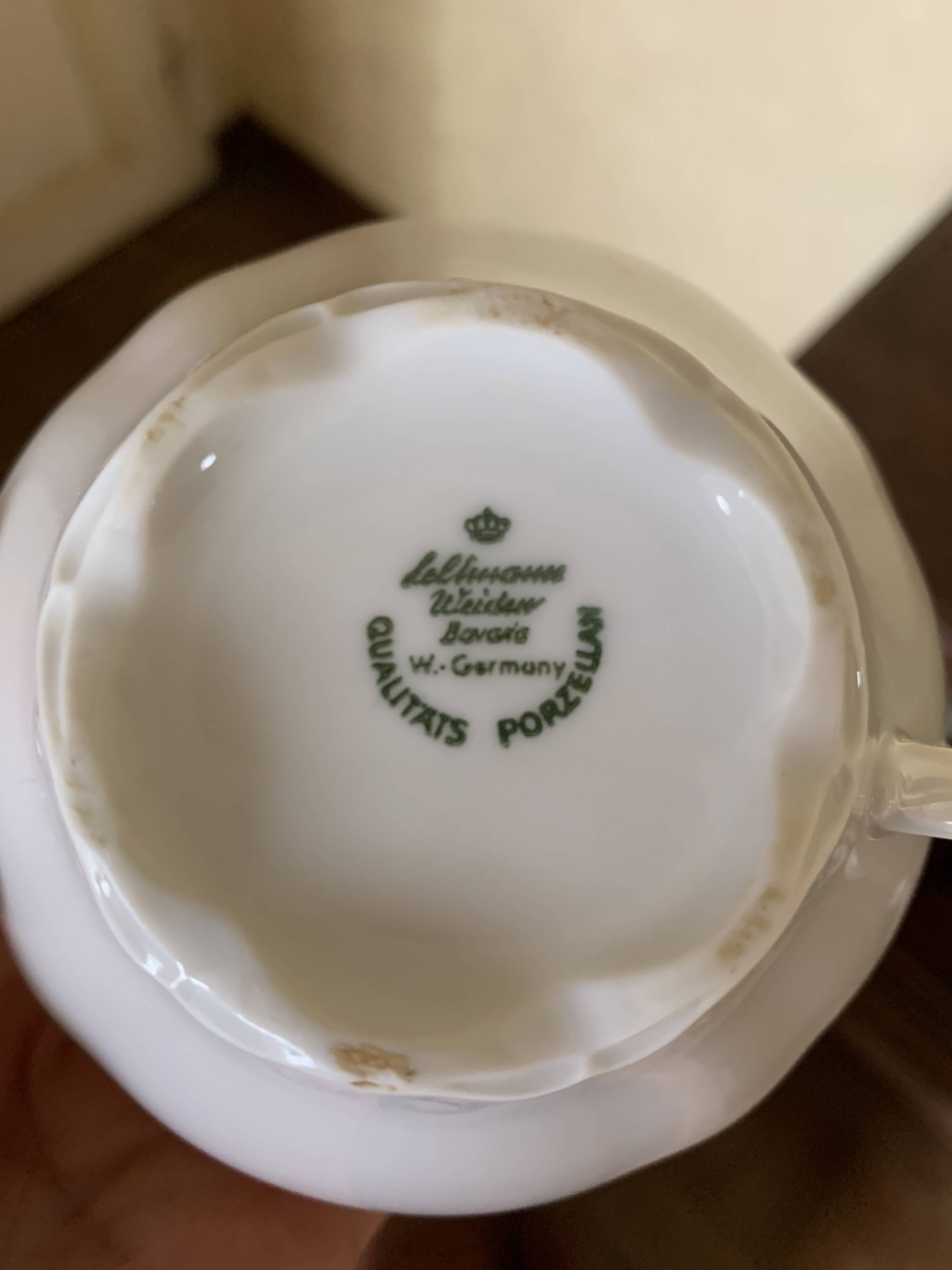 Set of 11 Seltmann Weiden porcelain cups and 12 saucers