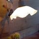 Vintage silver metal wall light and perpex corolla