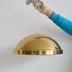 Bergboms ceiling light in brass with acrylic shade.