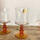 6 verres à pieds ambrés