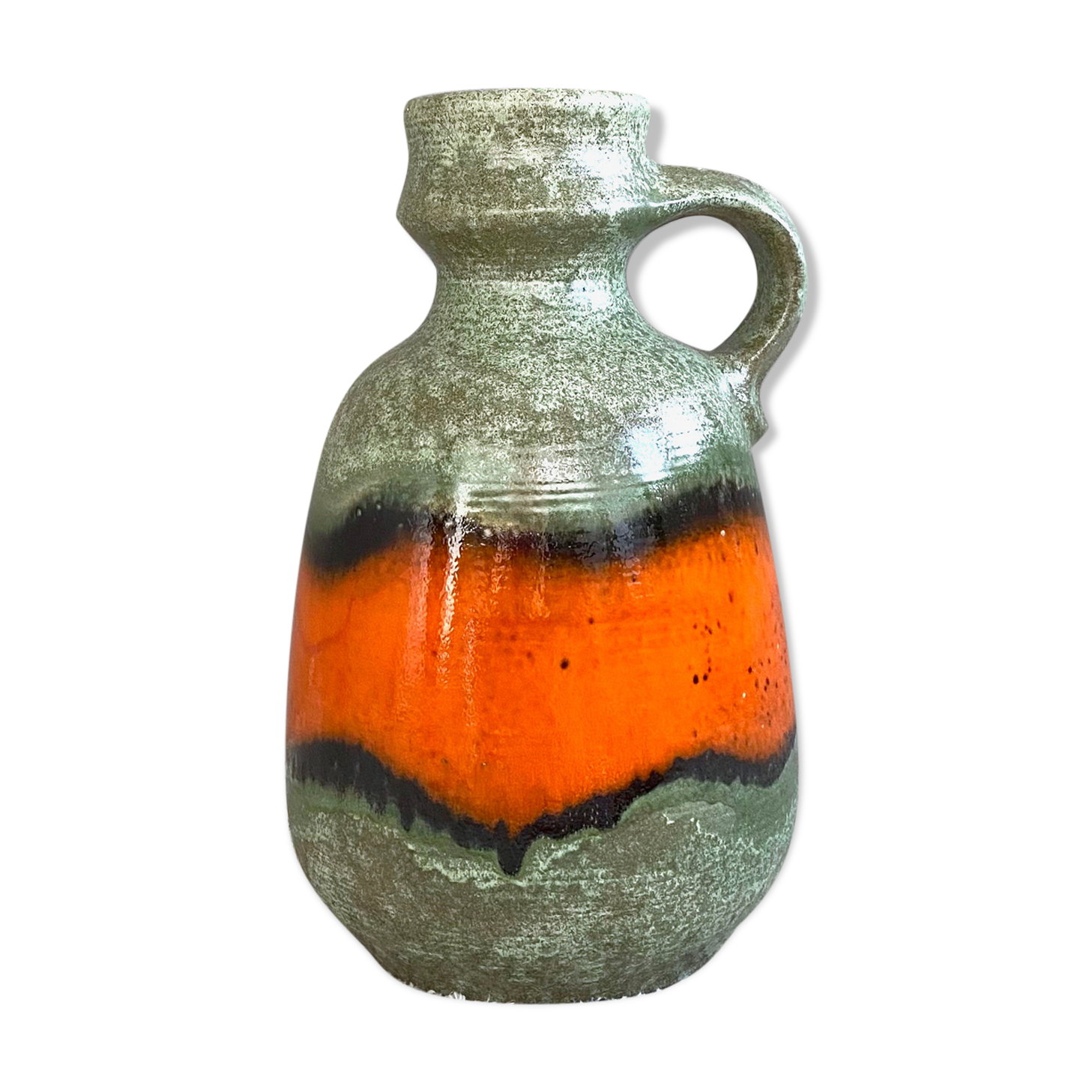 Vintage floor vase Dümler Breiden, west german pottery, 70's interior
