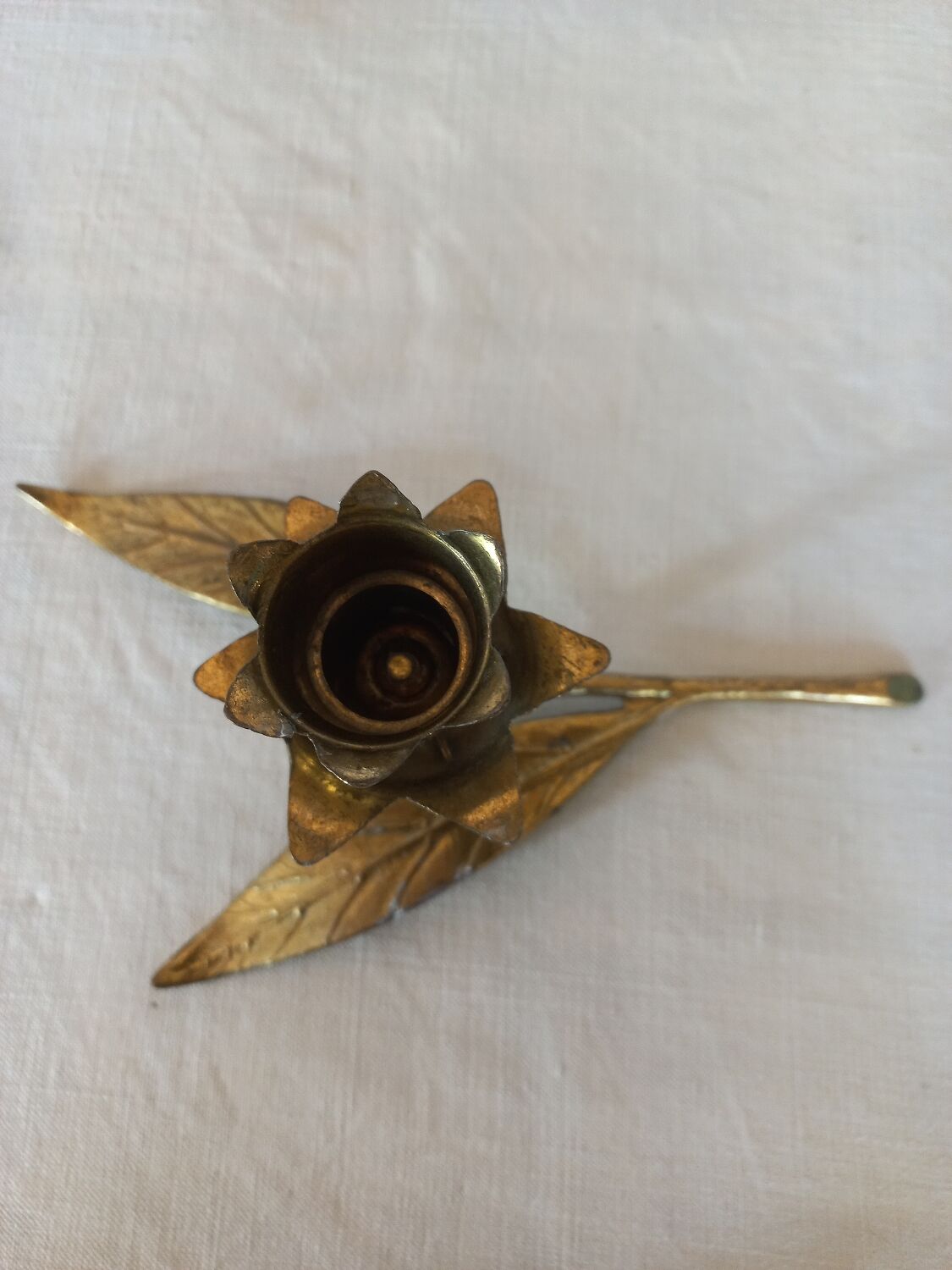 Candlestick candlestick brass flower