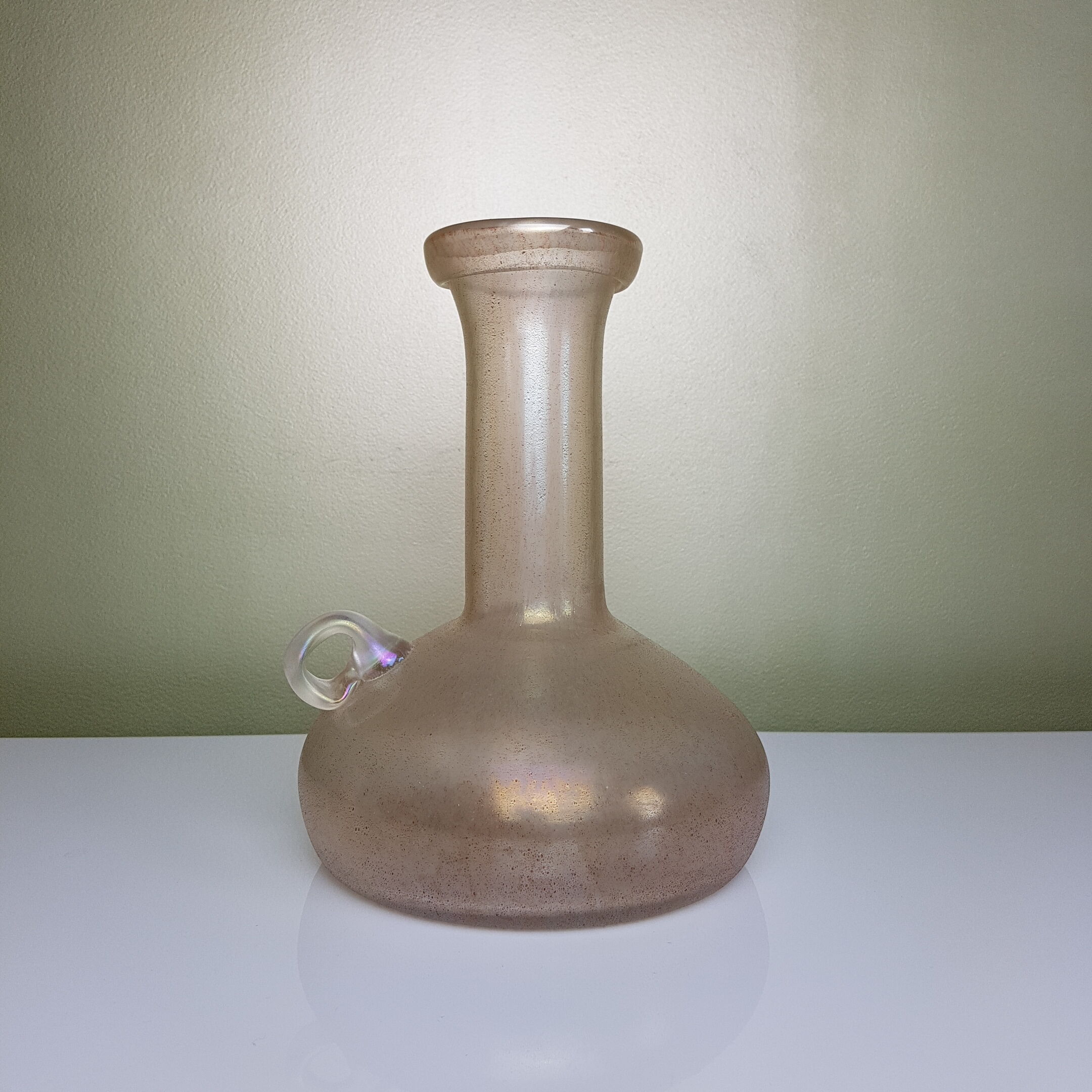 Vase art nouveau iridescent salmon pink