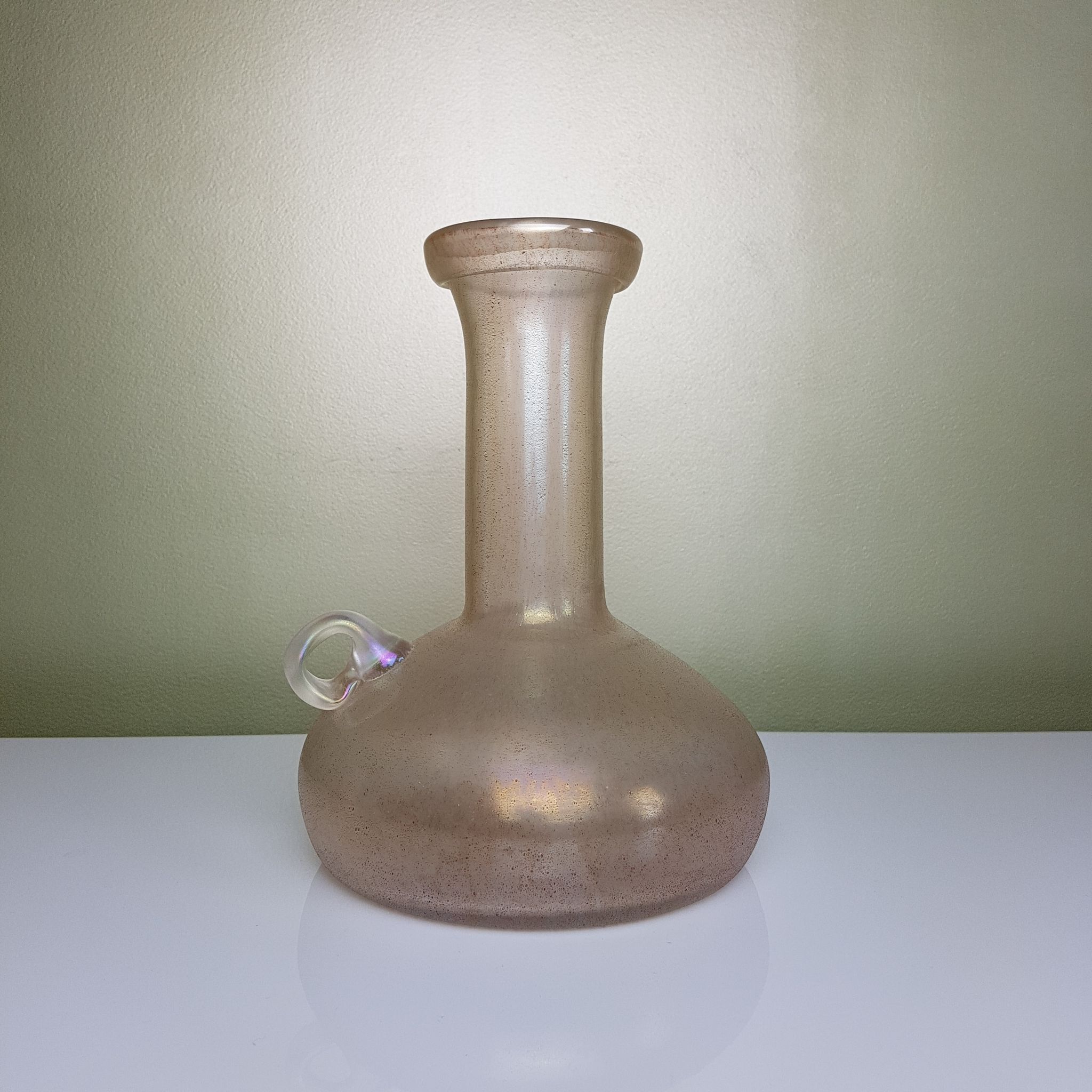 Vase style art nouveau rose saumon irisé
