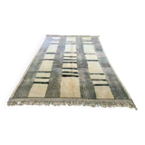 GREY WHITE BLACK WOOL RUG 150cmx250cm