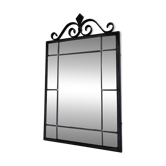 Art Deco black wrought iron wall mirror, Belgium, 1930s