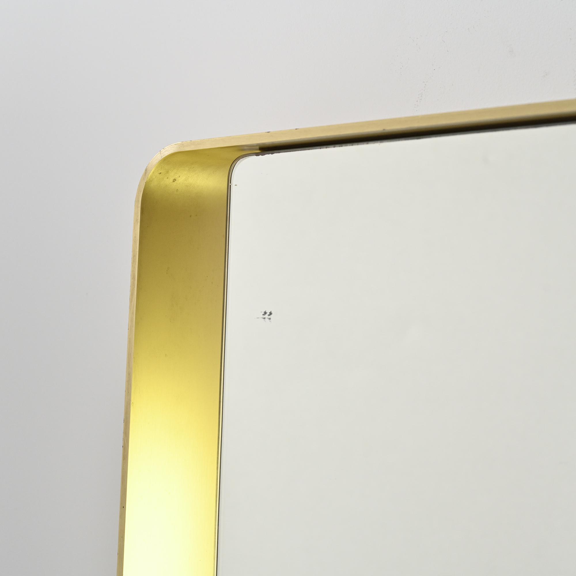 Rectangular mirror in gilded metal, circa 1970