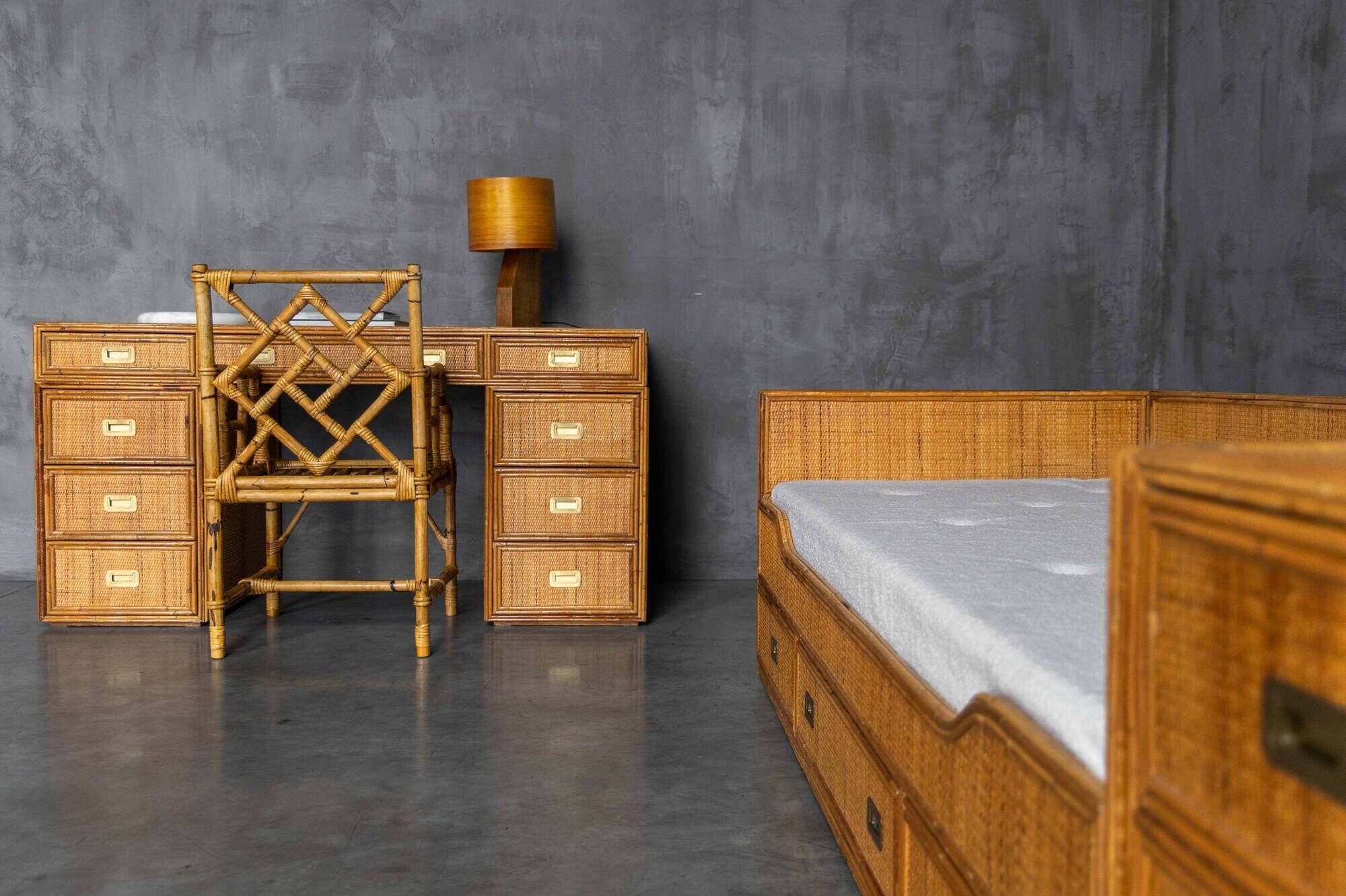 Bureau en Bambou par Vivai Del Sud, Italie, 1970s