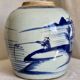 Vase céramique Chinoise XIXé s. blanc bleu pot oriental