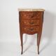 Louis XV style curved bedside table in marquetry