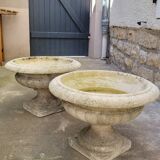 Paire de vases Médicis en pierre reconstituée, 1950s