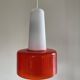 White and orange glass pendant lamp by Peil and Putzler