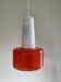 White and orange glass pendant lamp by Peil and Putzler