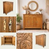 Art Deco buffet in raw and solid oak, 1935.