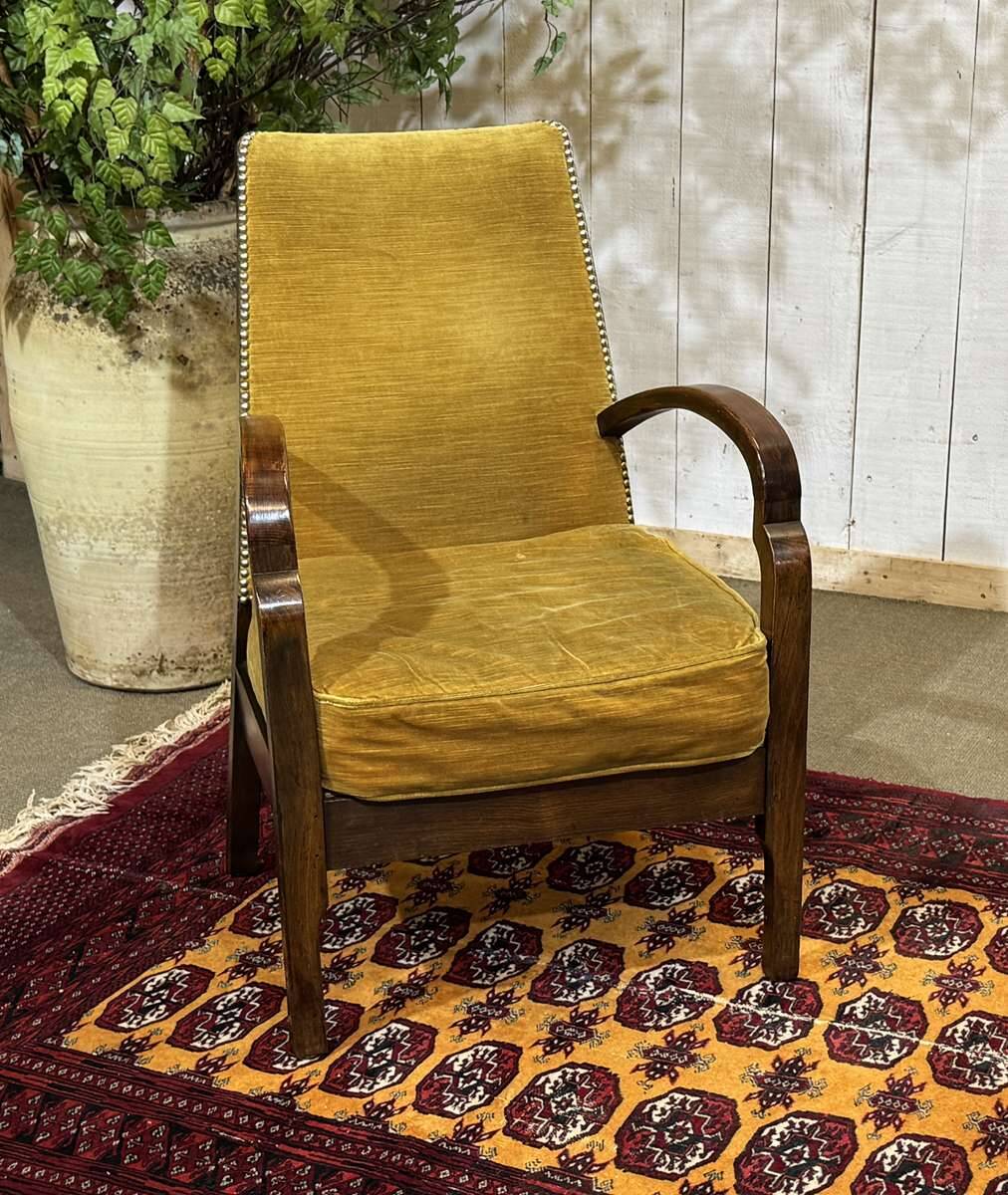 1950s English bridge chair in beech.