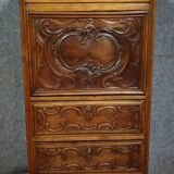 Antique walnut secretary – Louis XV style – Drop-down – 19th century